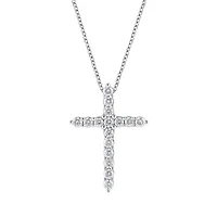 14K White Gold Lab Grown 0.50CTW Diamond Cross Pendant