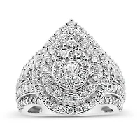 10K White Gold Diamond Fashion Pear Ring 2.00CTW I2I3/HIJ