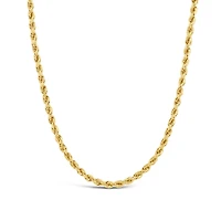 14K Yellow Gold 20" Diamond Cut Semi-Solid Rope Chain