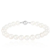 Sterling Silver White Freshwater Pearl 8" Bracelet