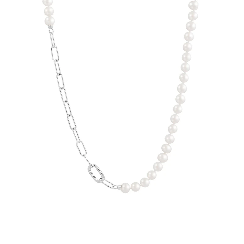 Sterling Silver 8-9mm Freshwater Pearl 22" Necklace