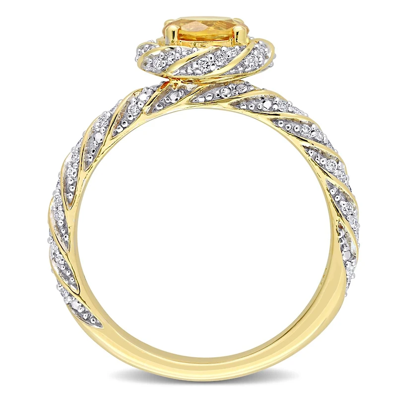 Julianna B 14K Yellow Gold Citrine & Diamond Ring