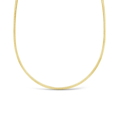 10K Yellow and White Gold 18" Reversible Omega Necklace