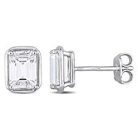 Julianna B Sterling Silver Created White Sapphire Stud Earrings