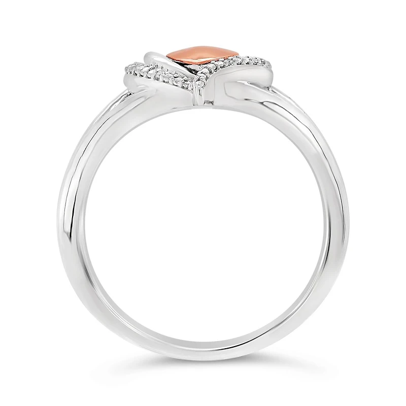 Sterling Silver 10K Rose Gold Diamond Accent Heart Promise Ring