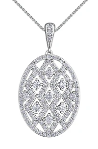 10K White Gold 1.00CTW Diamond Pendant