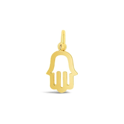 10K Yellow Gold Hamsa Pendant