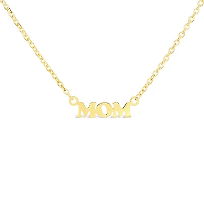 10K Yellow Gold 18" Mom Necklace