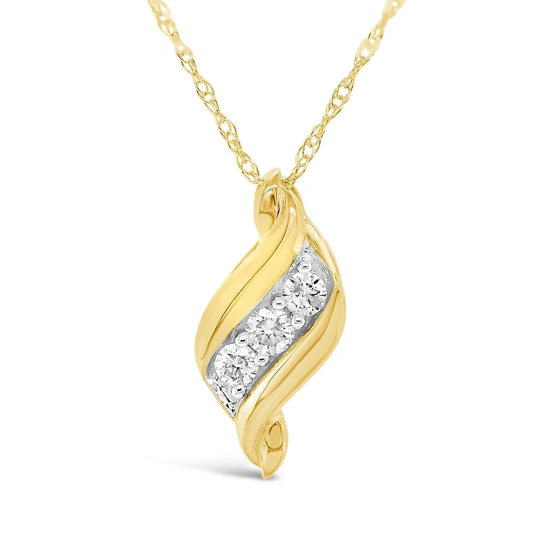 10K Yellow Gold 0.10CTW Diamond Pendant