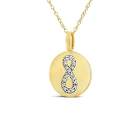 10K Yellow Gold Diamond Infinity Disc Pendant