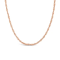 10K Rose Gold 18" 1.45mm Singapore Chain