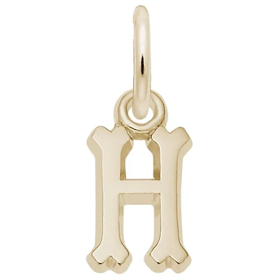 10K Yellow Gold Initial H Pendant