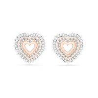 10K Rose Gold 0.29CTW Diamond Heart Earrings