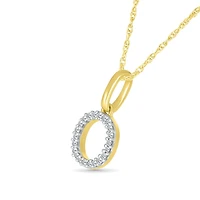 10K Yellow Gold & Diamond "O" Initial Pendant
