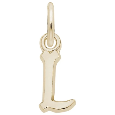 Sterling Silver Yellow Gold Plated Initial L Pendant