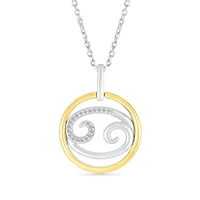 Sterling Silver 10K Yellow Gold Cancer Diamond Pendant