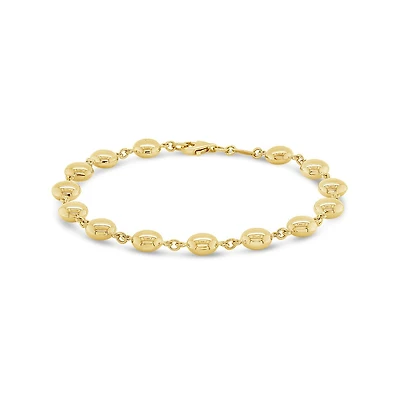 10K Yellow Gold 7.5" Ball Link Bracelet