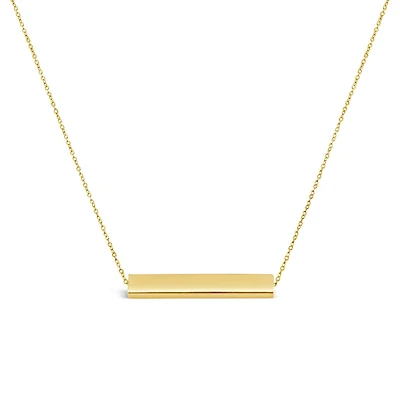 10K Yellow Gold 18" Gold Bar Necklace