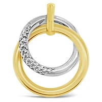 10K Yellow & White Gold Double Circle Pendant (chain not included)