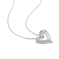 Julianna B Sterling Silver 0.20CTW Diamond Heart Pendant