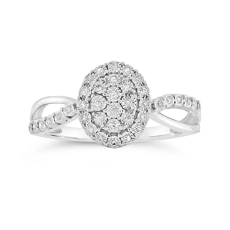 Sterling Silver 0.10CTW Diamond Promise Ring