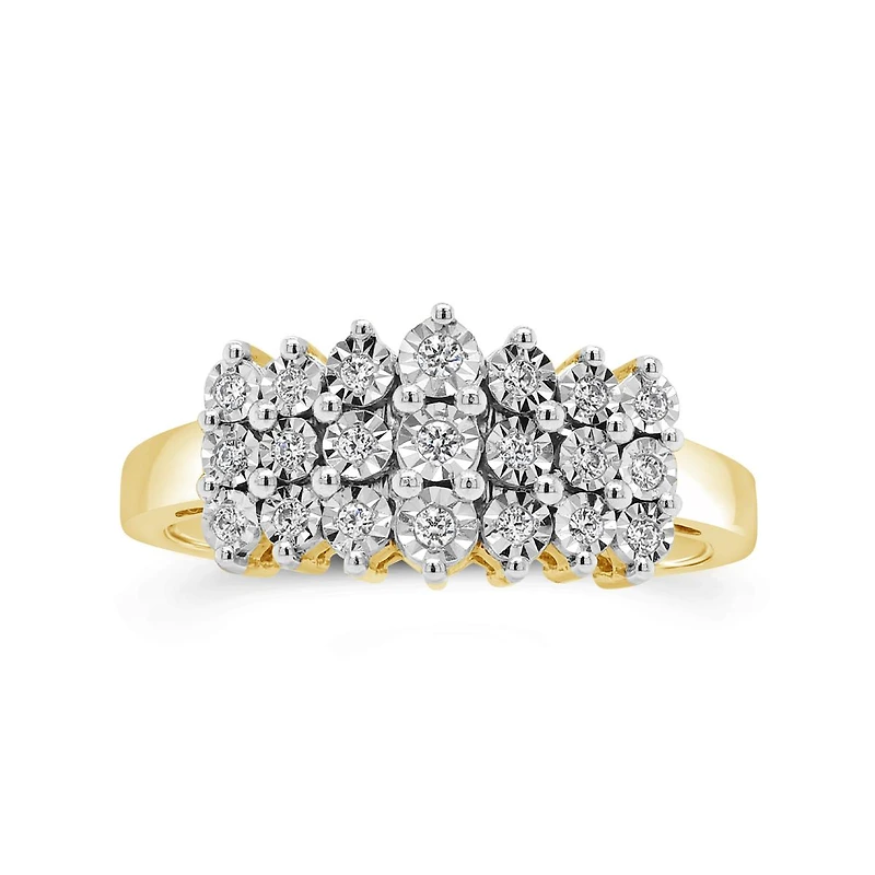 10K Yellow and White Gold 0.10CTW Diamond Band