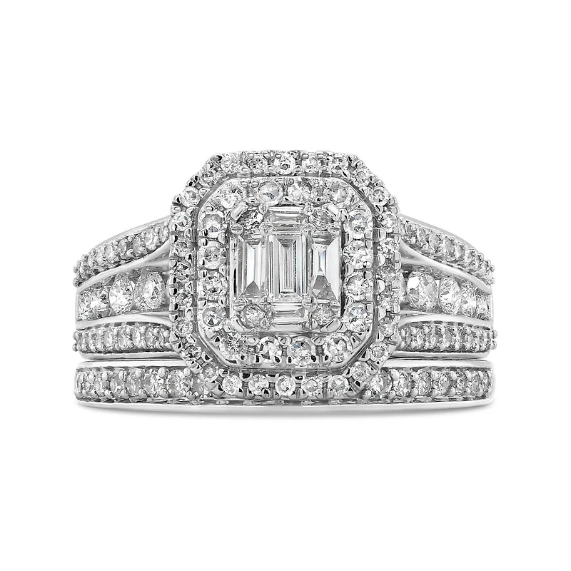 10K White Gold 1.25CTW Diamond Bridal Set