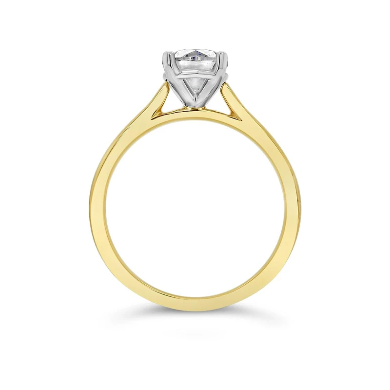 14K Yellow Gold Lab Grown 1.00CT Diamond Solitaire Ring