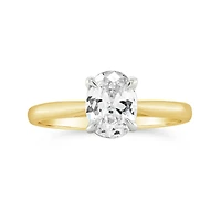 14K Yellow Gold Lab Grown 1.00CT Oval Shaped Diamond Solitaire Ring