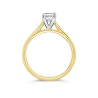 14K Yellow Gold Lab Grown 1.00CT Emerald Shaped Diamond Solitaire Ring