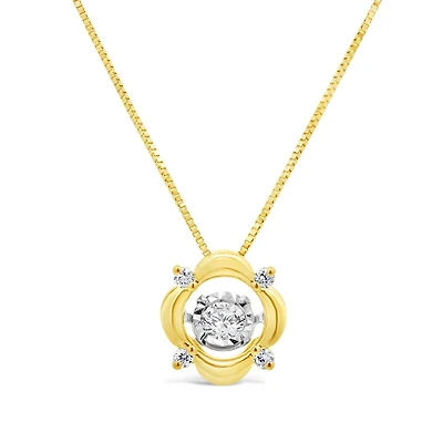 Dancing Diamonds 10K Yellow Gold Canadian 0.25CTW Diamond Pendant