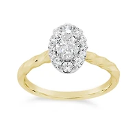 Glacier Fire 14K Yellow Gold Canadian 0.79CTW Oval Diamond Halo Ring