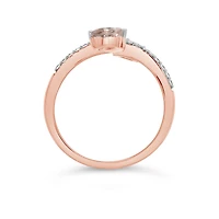 10K Rose Gold Morganite and Diamond Fashion Ring