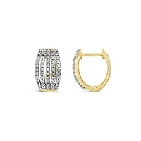 10K Yellow Gold 0.25CTW Diamond Hoop Earrings