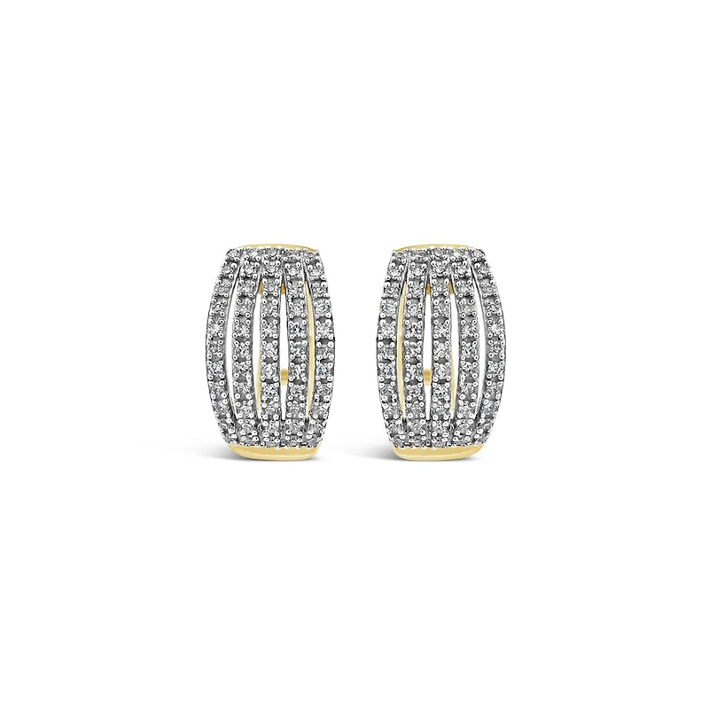 10K Yellow Gold 0.25CTW Diamond Hoop Earrings