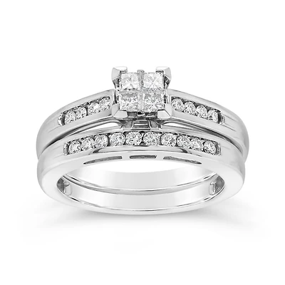 14K Gold 0.50CTW Diamond Princessa Bridal Set