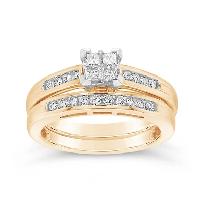 14K Yellow Gold 0.50CTW Diamond Princessa Bridal Set