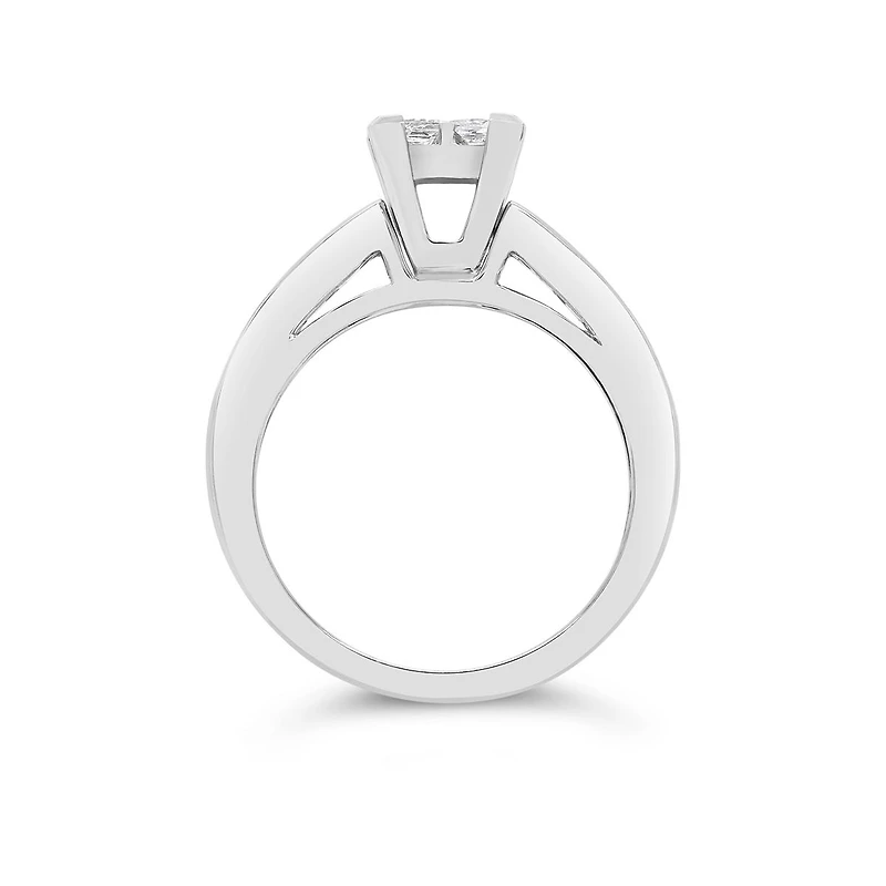 14K White Gold 1.50CTW Diamond Princessa Bridal Set