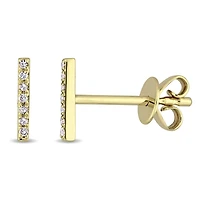 Julianna B 14K Yellow Gold Diamond Bar Earrings