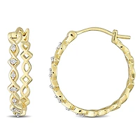 Julianna B 10K Yellow Gold 0.10CTW Diamond Hoop Earrings