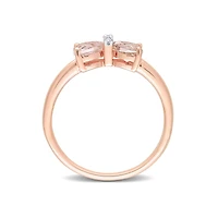 Julianna B 10K Rose Gold 0.015CT Diamond & Morganite Ring