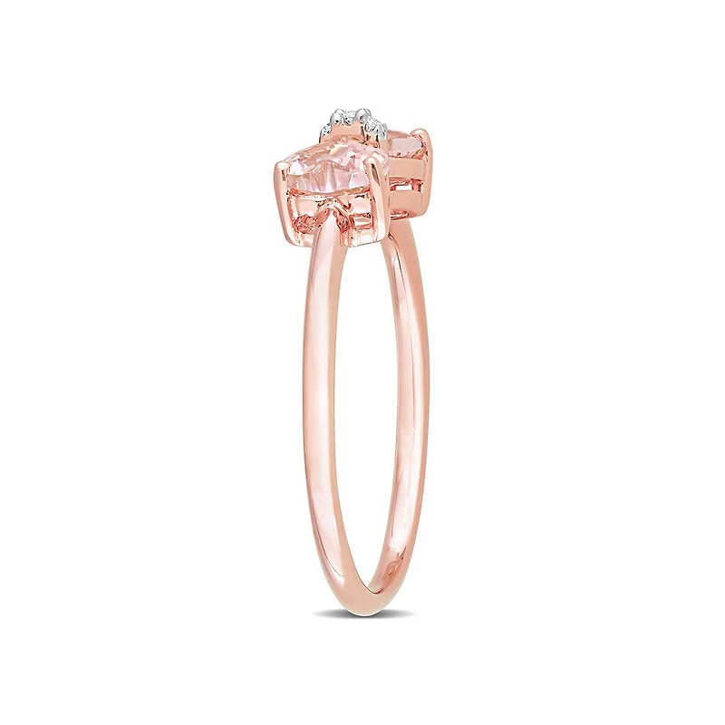 Julianna B 10K Rose Gold 0.015CT Diamond & Morganite Ring