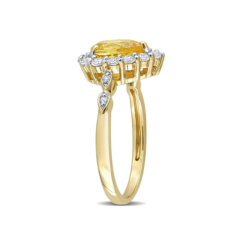 Julianna B 10K Yellow Gold 0.02CTW Diamond, Citrine & White Topaz Ring