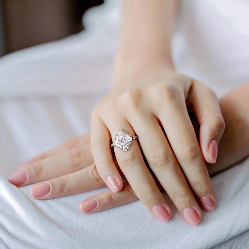 Julianna B Sterling Silver Created White Sapphire Ring