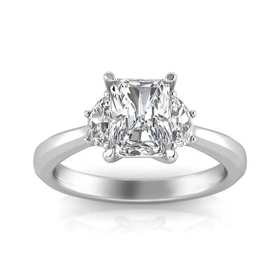New Brilliance 14K White Gold Lab Grown 2.00CTW Radiant Cut Diamond Ring