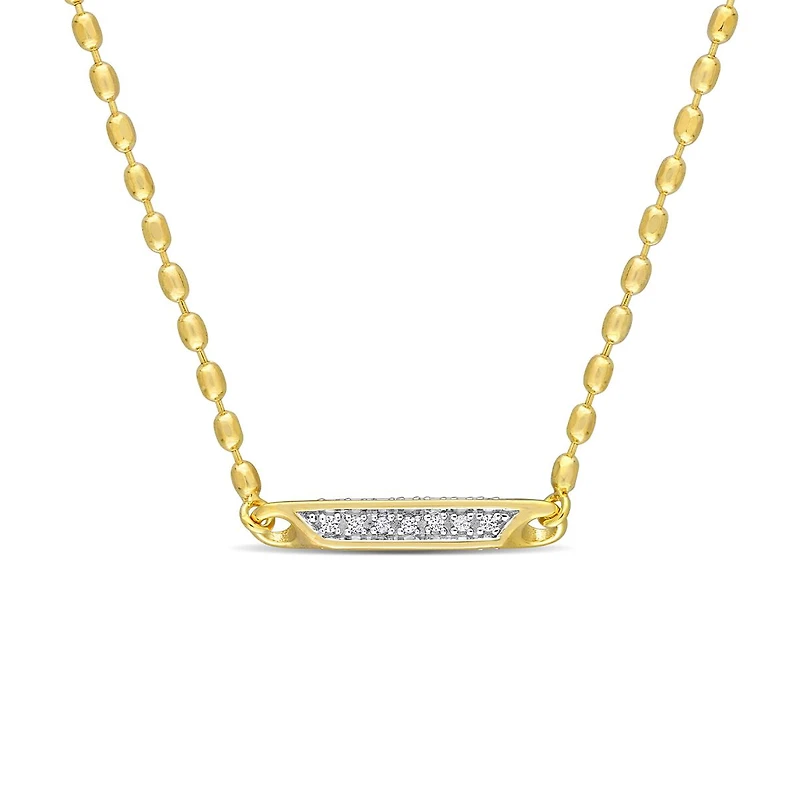 Julianna B Yellow Plated Sterling Silver Created White Sapphire Necklace