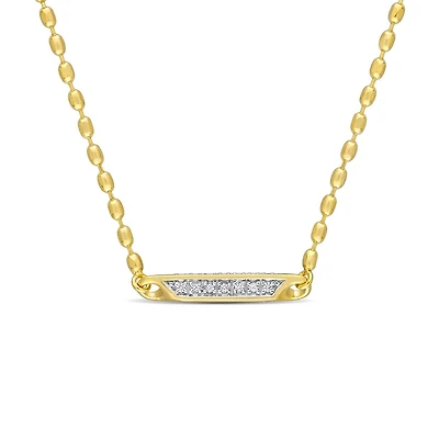 Julianna B Yellow Plated Sterling Silver Created White Sapphire Necklace