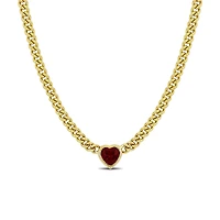Julianna B Yellow Plated Sterling Silver Lab Grown Ruby Necklace