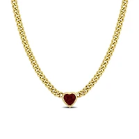 Julianna B Yellow Plated Sterling Silver Lab Grown Ruby Necklace