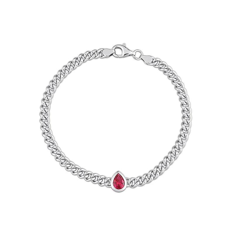 Julianna B Sterling Silver Created Ruby Bracelet